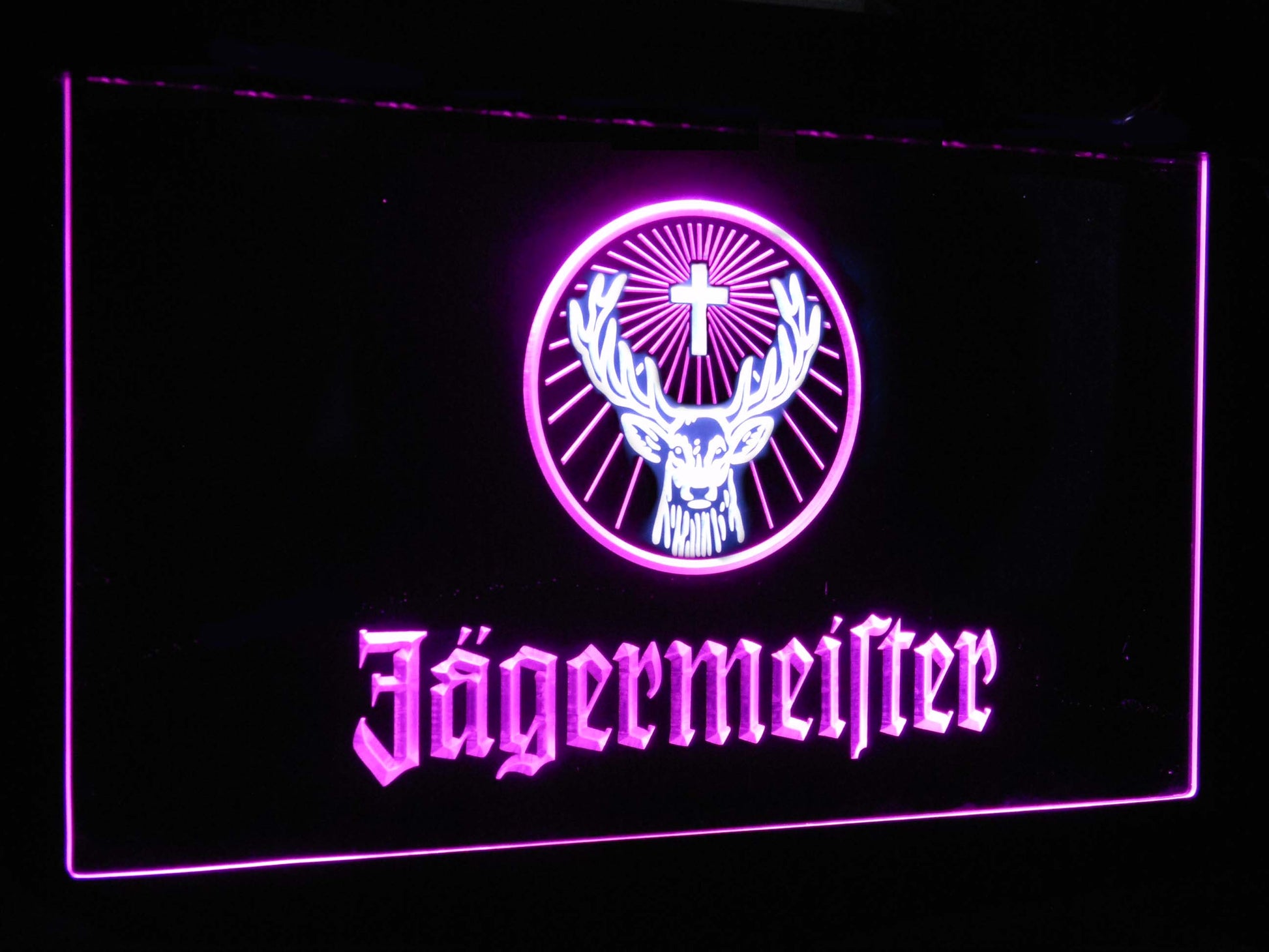 Jagermeister Deer Head Dual Color Led Neon Light Signs st6-a0288 by Woody Signs Co. - Handmade Crafted Unique Wooden Creative