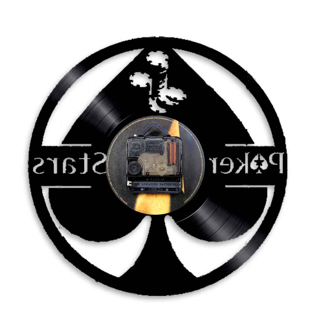 Lucky Poker Ace of Spades Vinyl Record 5 Stars Gift Star Tonight Wall Clock Poker Player Vinyl Clock Gamblers Gift by Woody Signs Co. - Handmade Crafted Unique Wooden Creative