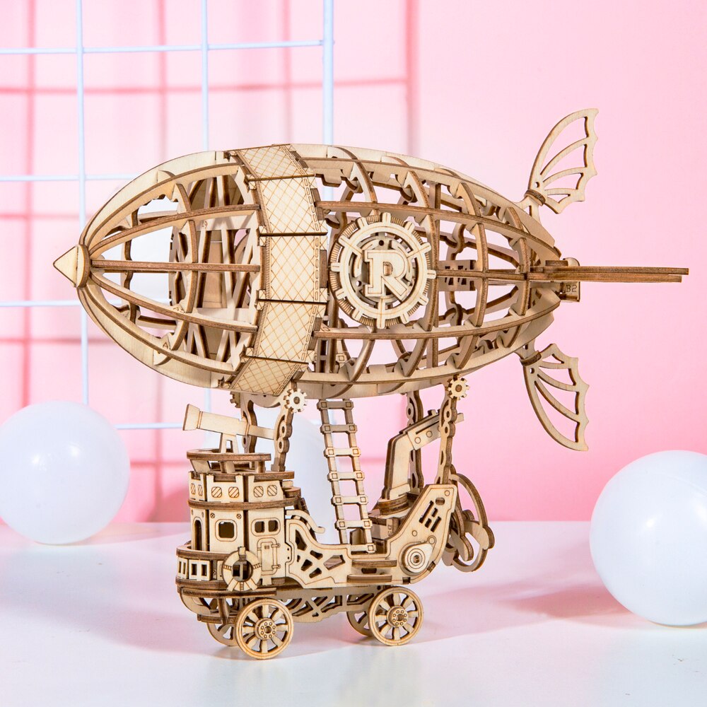 176pcs DIY 3D Wooden Airship Puzzle Game Popular Toy Gift for Children Friend TG407 by Woody Signs Co. - Handmade Crafted Unique Wooden Creative