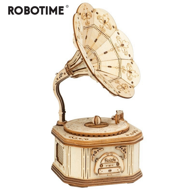 New Arrival DIY 3D Wooden Gramophone Kit Gift for Friend (TG408 Gramophone) by Woody Signs Co. - Handmade Crafted Unique Wooden Creative