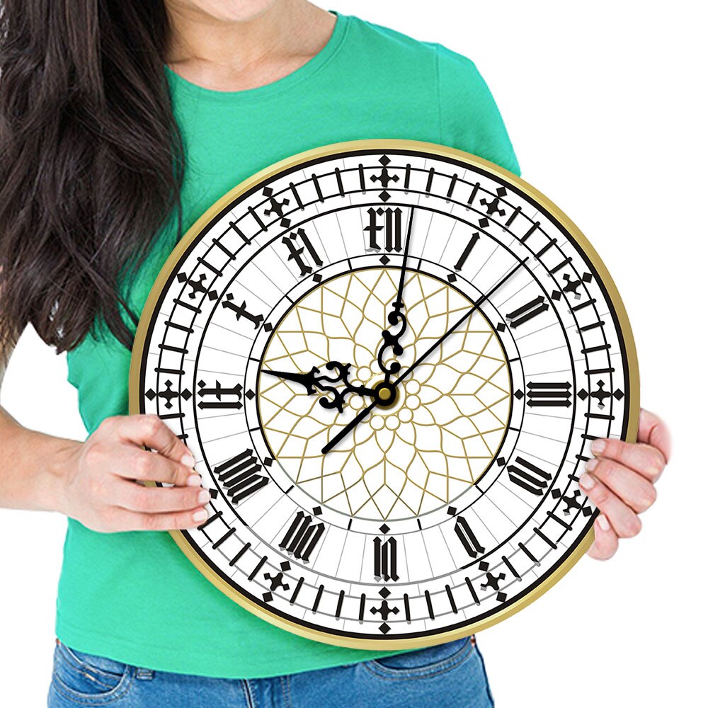Big Ben Clock Contemporary Modern Wall Clock Retro Silent Non Ticking English Great Britain London by Woody Signs Co. - Handmade Crafted Unique Wooden Creative