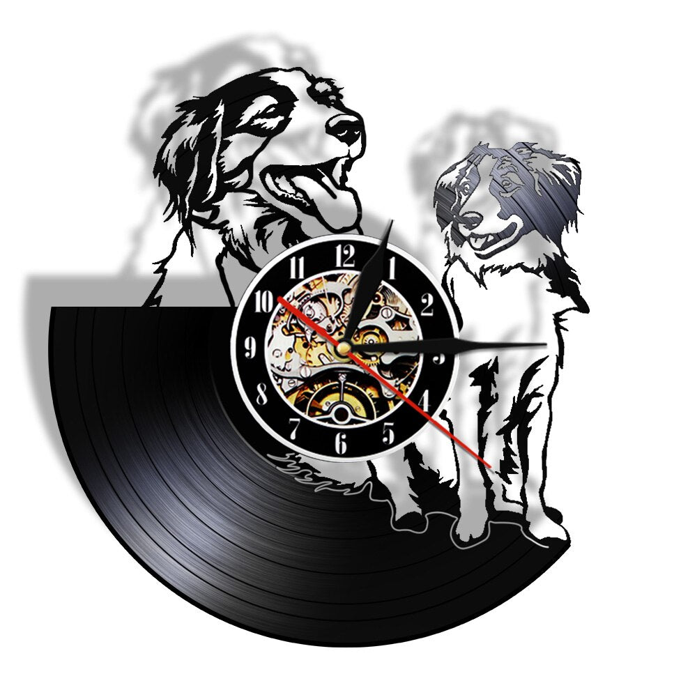 Kooikerhondje Wall Clock Custom Dog Name Vinyl Record Clock Nederlands Dog Breed Small Cager Dog Kooiker Clock by Woody Signs Co. - Handmade Crafted Unique Wooden Creative