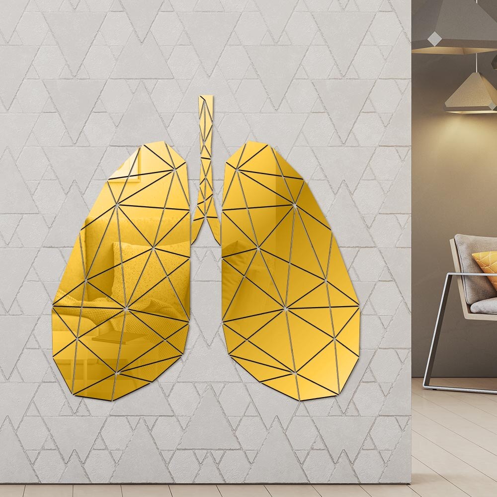 Lung Anatomy Acrylic Mirror Sticker Alveolar Respiratory System Mirrored Wall Decal Respiratory Therapist by Woody Signs Co. - Handmade Crafted Unique Wooden Creative