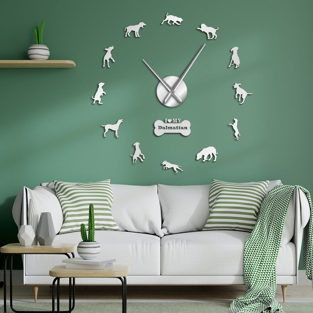 Dalmatian Dog Breed DIY Big Wall Clock Dal Carriage Dog Silent Quartz Frameless Hanging Puppy Pet by Woody Signs Co. - Handmade Crafted Unique Wooden Creative