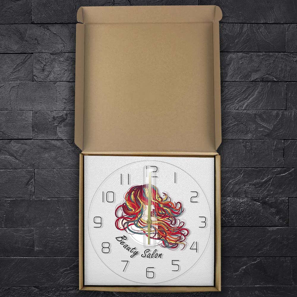 Beautiful Lady With Long Hair Wall Clock Beauty Hair Salon Wall Clock Hair Studio Hairstylist Decor Hairdresser Gift by Woody Signs Co. - Handmade Crafted Unique Wooden Creative