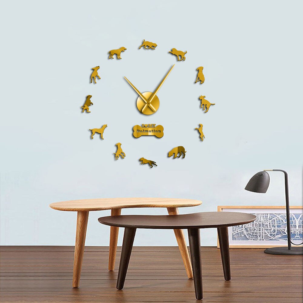 Dalmatian Dog Breed DIY Big Wall Clock Dal Carriage Dog Silent Quartz Frameless Hanging Puppy Pet by Woody Signs Co. - Handmade Crafted Unique Wooden Creative