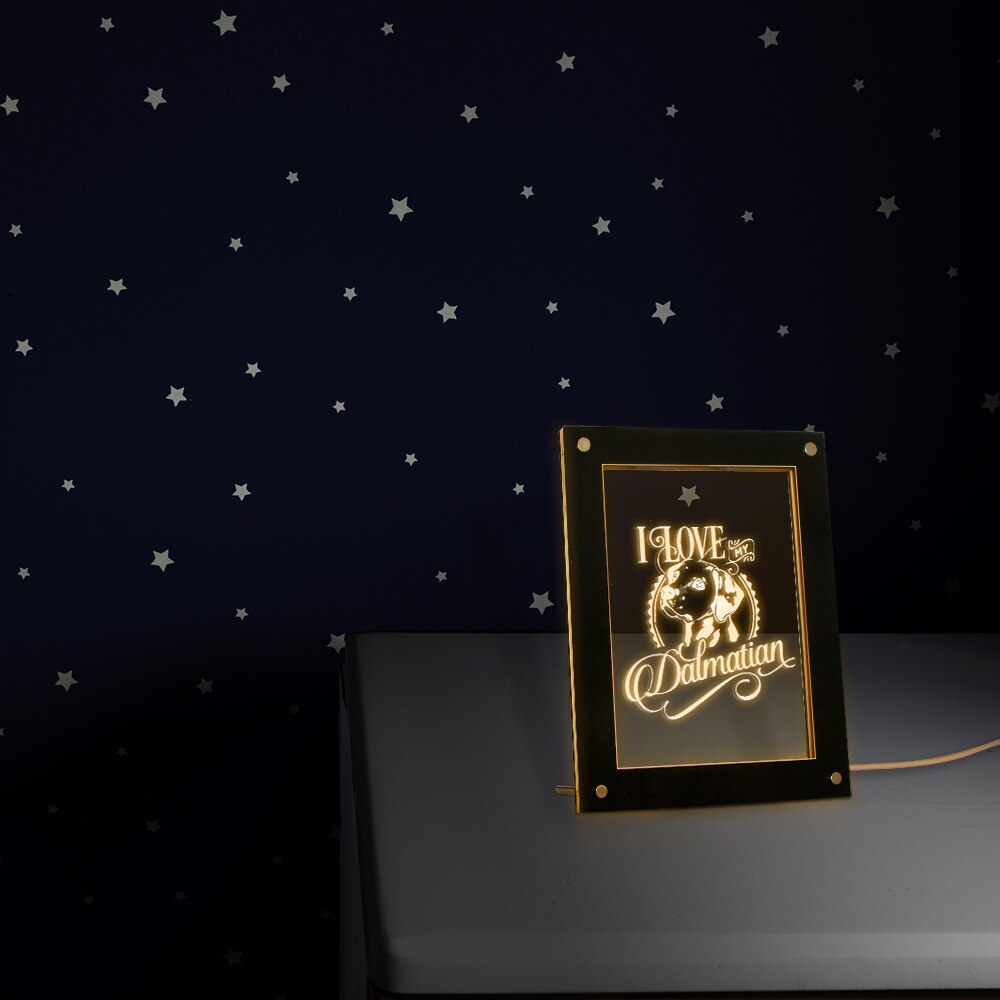 I Love My Dalmatian Carriage Dog LED Illuminated Display Night Light Dalmatiner Photo Wood Frame With LED Lighting by Woody Signs Co. - Handmade Crafted Unique Wooden Creative