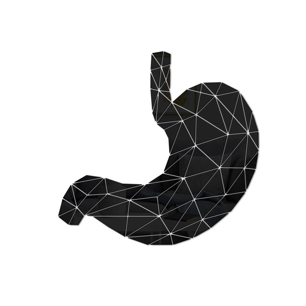 Stomach Anatomy Geometric Acrylic Mirror Wall Sticker Digestive System Medical 3D Mirrored Wall Decal Med Student Gift by Woody Signs Co. - Handmade Crafted Unique Wooden Creative