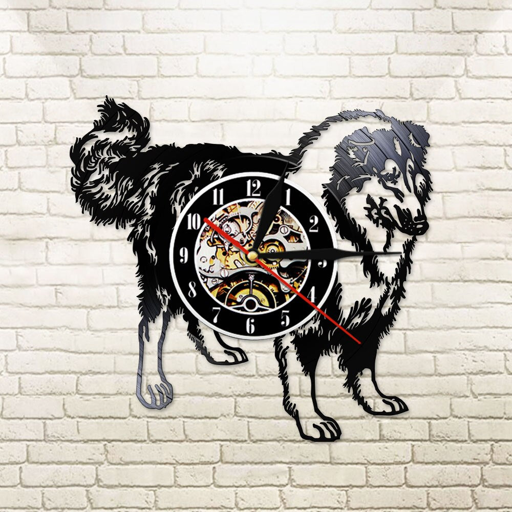 Schnauzer Dog Breed Rough Collie Club Vinyl Record Wall Clock Puppy Animal Hound Pet Store Clock by Woody Signs Co. - Handmade Crafted Unique Wooden Creative