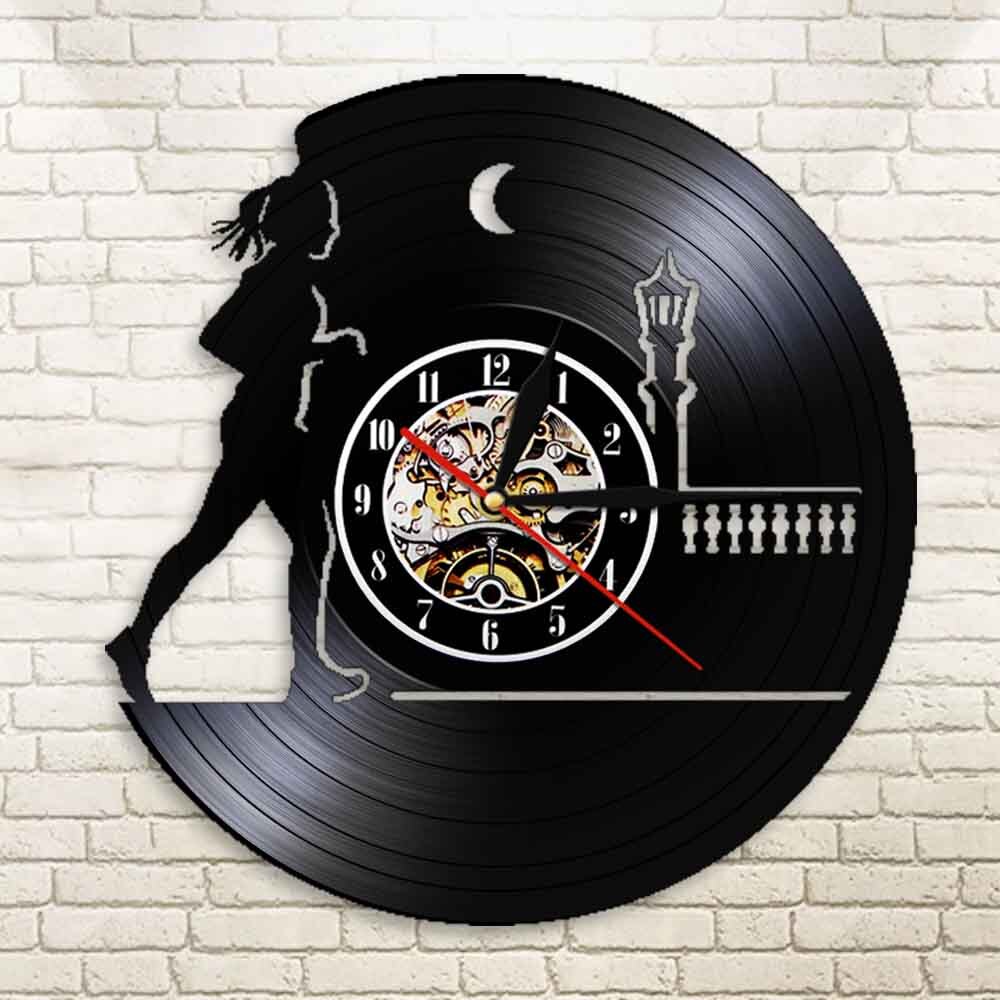 Running Through The Night Female Runner Night Running Wall Clock Jogging Lady Retro Vinyl Record Wall Clock Running Lovers Gift by Woody Signs Co. - Handmade Crafted Unique Wooden Creative