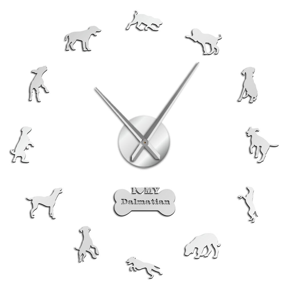 Dalmatian Dog Breed DIY Big Wall Clock Dal Carriage Dog Silent Quartz Frameless Hanging Puppy Pet by Woody Signs Co. - Handmade Crafted Unique Wooden Creative