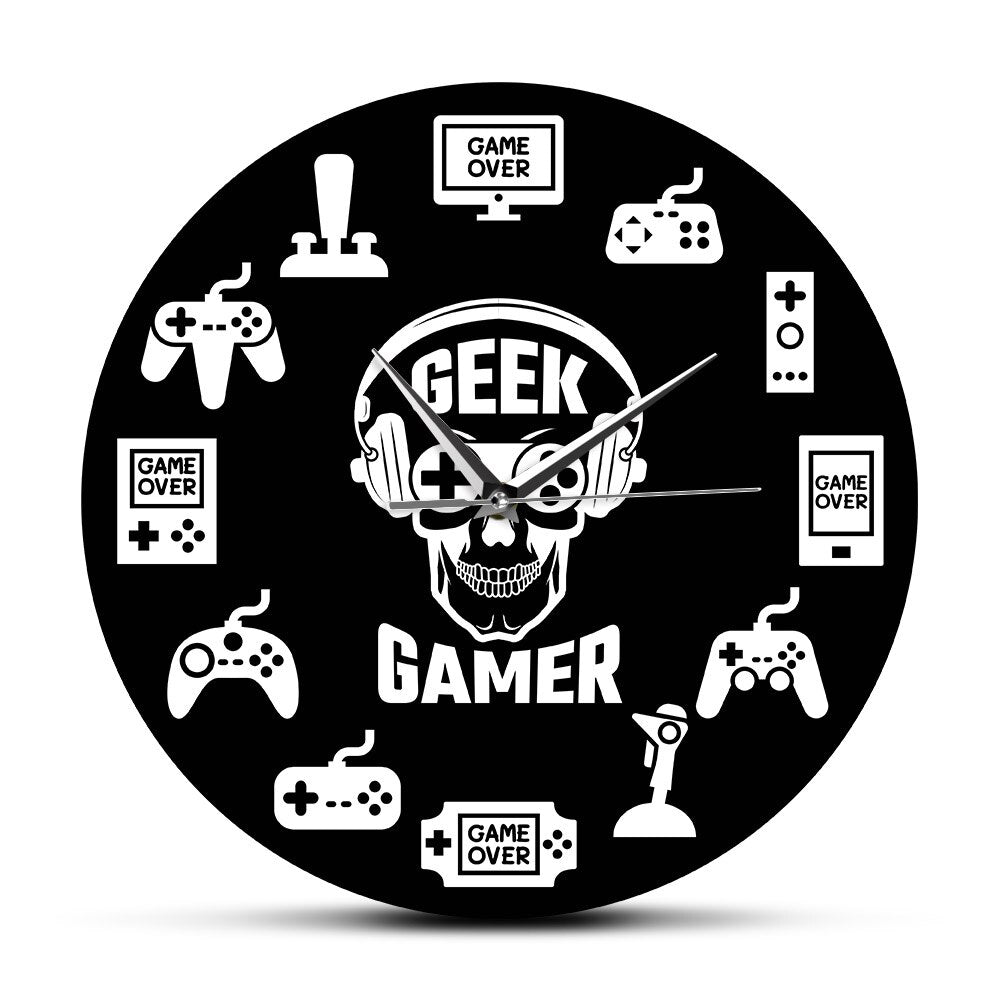 Gaming Time Video Game Hanging Console Controllers Gaming Room Wall Clock Geek Gamer Gift idea by Woody Signs Co. - Handmade Crafted Unique Wooden Creative
