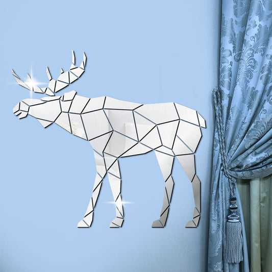 Moose Polygonal Wall Stickers Wild Animal Hunting Modern  Deer Geometric DIY Acrylic Mirror Stickers Mural Hunter by Woody Signs Co. - Handmade Crafted Unique Wooden Creative