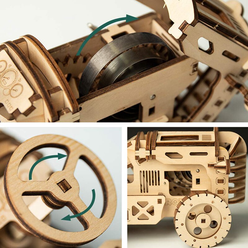 Creative Movable DIY Tractor Wooden Assembly Gift for LK401 by Woody Signs Co. - Handmade Crafted Unique Wooden Creative
