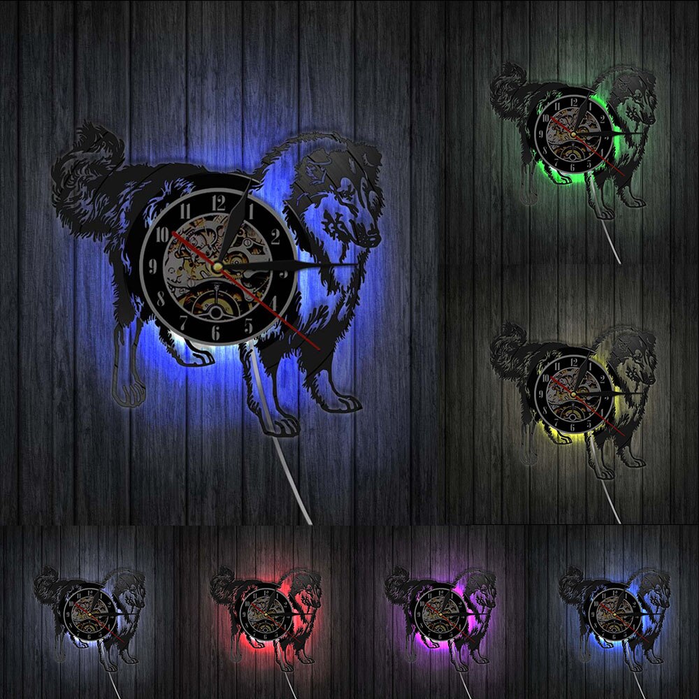 Schnauzer Dog Breed Rough Collie Club Vinyl Record Wall Clock Puppy Animal Hound Pet Store Clock by Woody Signs Co. - Handmade Crafted Unique Wooden Creative