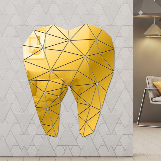 Dental Care Tooth Shaped Acrylic Mirrored Wall Stickers Dentist Clinic Stomatology 3D Wall Art Decal Orthodontics Office Decor by Woody Signs Co. - Handmade Crafted Unique Wooden Creative
