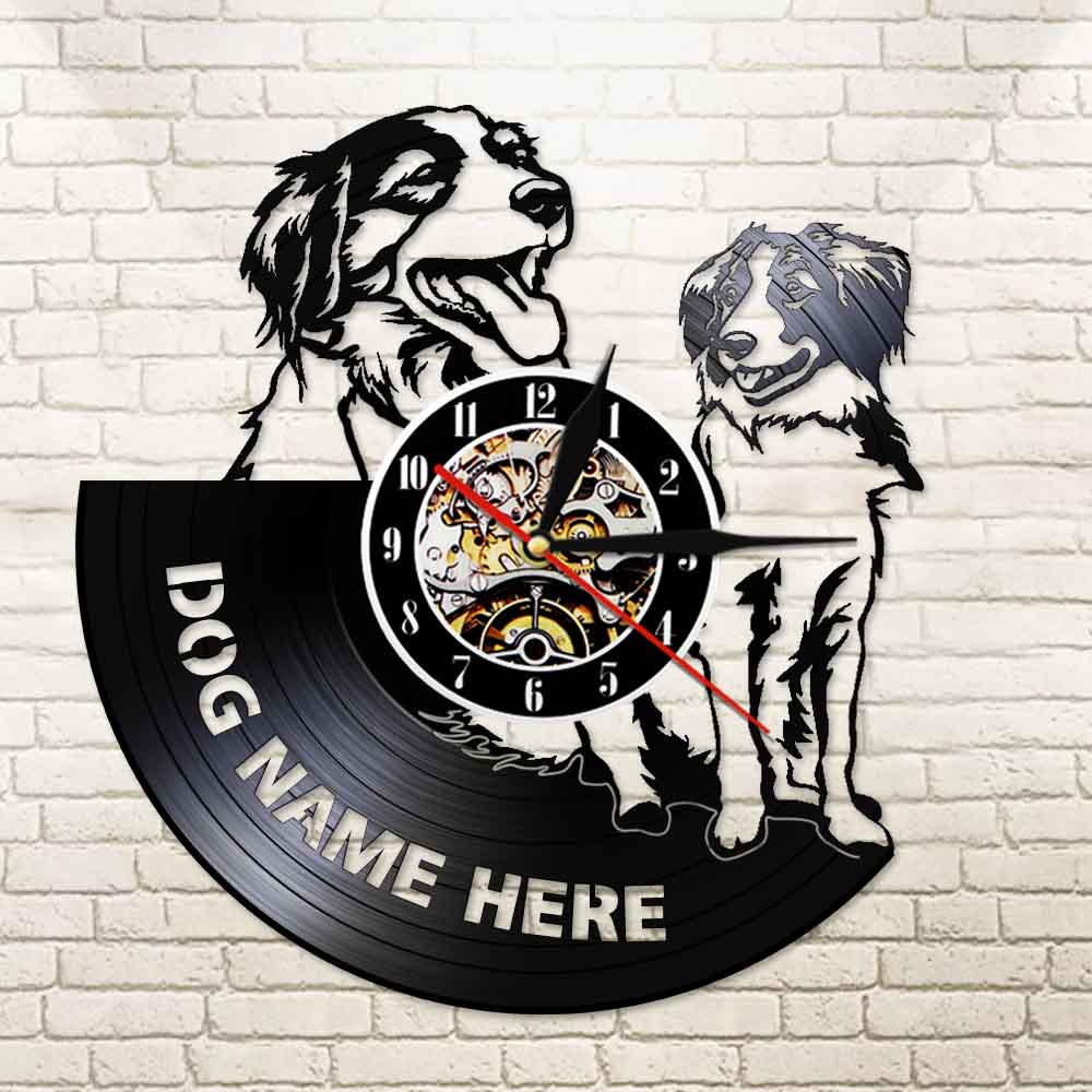 Kooikerhondje Wall Clock Custom Dog Name Vinyl Record Clock Nederlands Dog Breed Small Cager Dog Kooiker Clock by Woody Signs Co. - Handmade Crafted Unique Wooden Creative