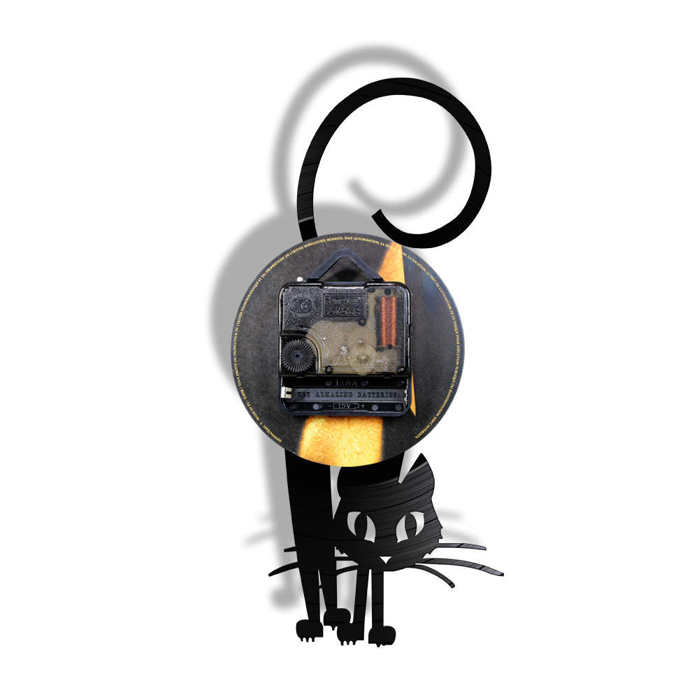 Kitty Cat Vinyl Record Modern Wall Clock Kitten Retro Handmade Hanging Timepieces Clock Watch Cat Lover by Woody Signs Co. - Handmade Crafted Unique Wooden Creative