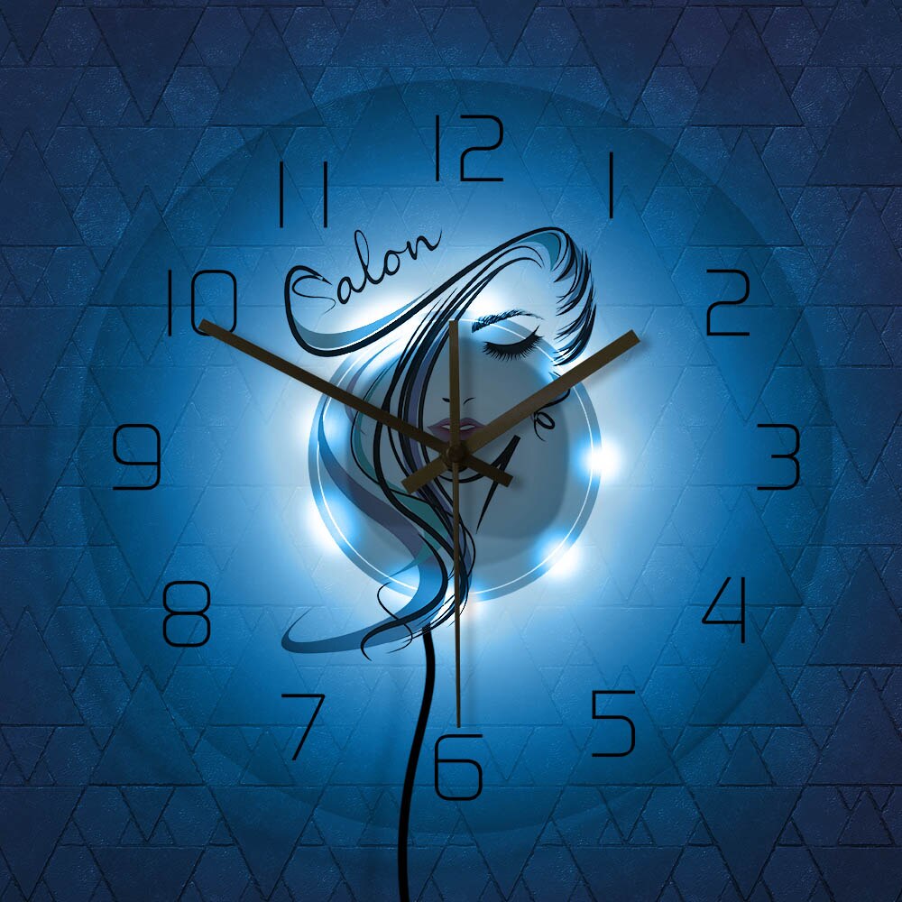 Beauty Time Hair Salon Hairdresser Design Transparent Acrylic Wall Clock Barber Shop Hair Stylist Art Gift for Woman by Woody Signs Co. - Handmade Crafted Unique Wooden Creative