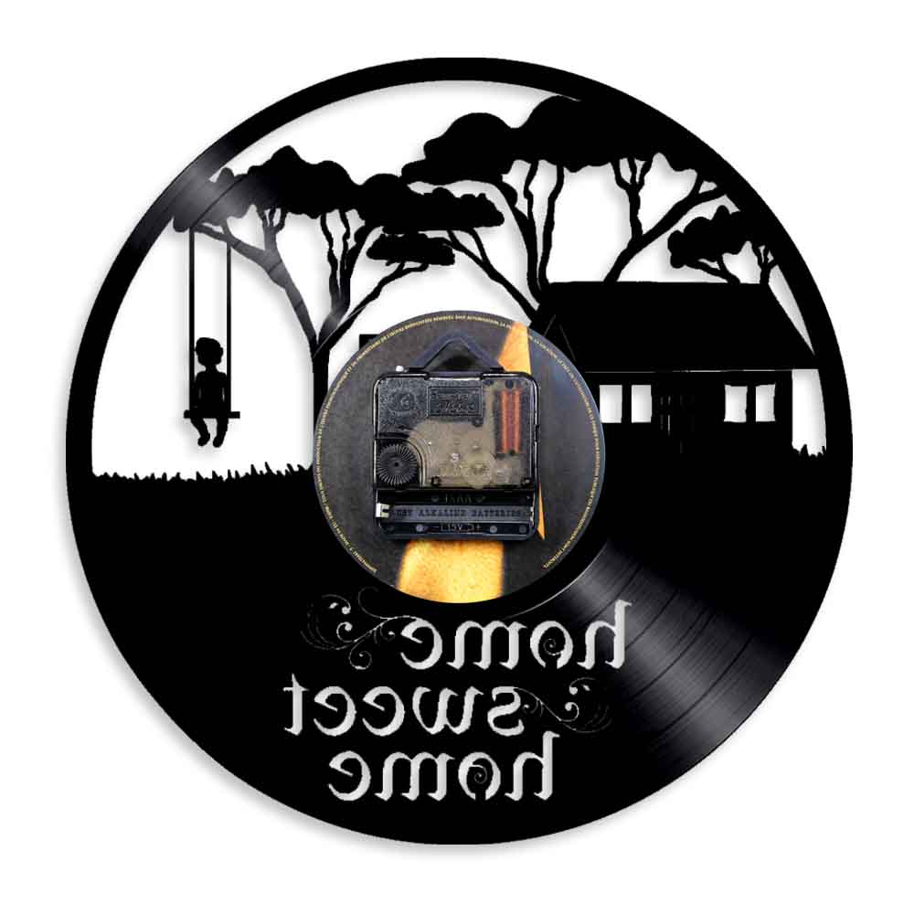Kid Swinging In A Tree Wall Clock Home Sweet Home Vinyl Record Wall Clock Happy Childhood Housewarming Gift by Woody Signs Co. - Handmade Crafted Unique Wooden Creative