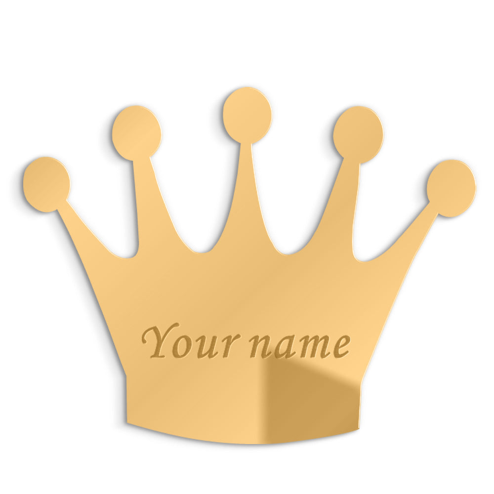 3MM Personalised Acrylic Princess Mirror Custom Queen Crown Wedding Crown Decor Mirror Sticker with Self-Adhesive Party Favor by Woody Signs Co. - Handmade Crafted Unique Wooden Creative