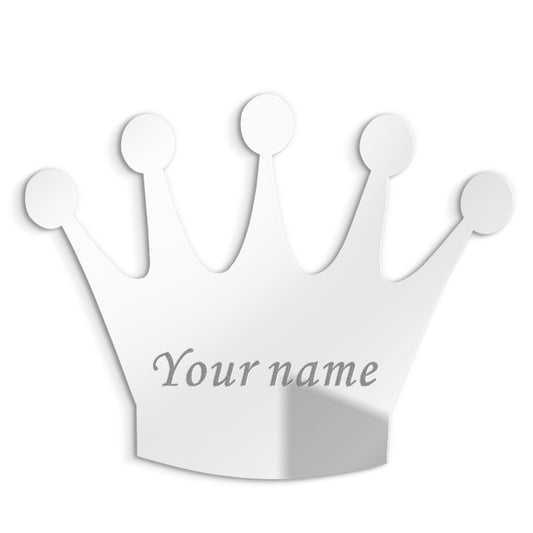 3MM Personalised Acrylic Princess Mirror Custom Queen Crown Wedding Crown Decor Mirror Sticker with Self-Adhesive Party Favor by Woody Signs Co. - Handmade Crafted Unique Wooden Creative