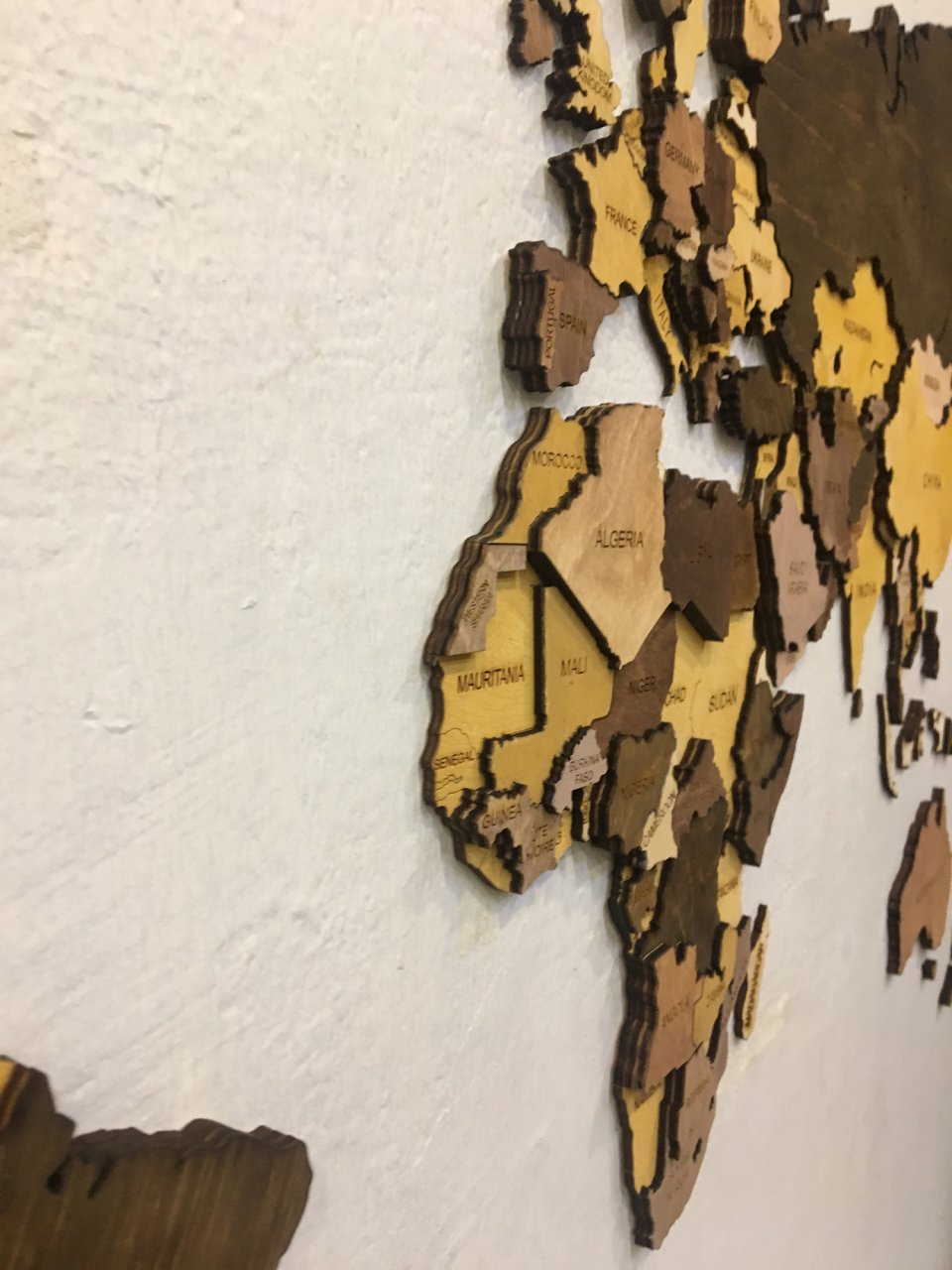 Wooden World Map 3D by Woody Signs Co. - Handmade Crafted Unique Wooden Creative