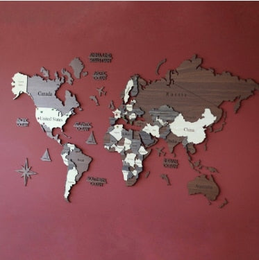 3D Wooden World Map by Woody Signs Co. - Handmade Crafted Unique Wooden Creative