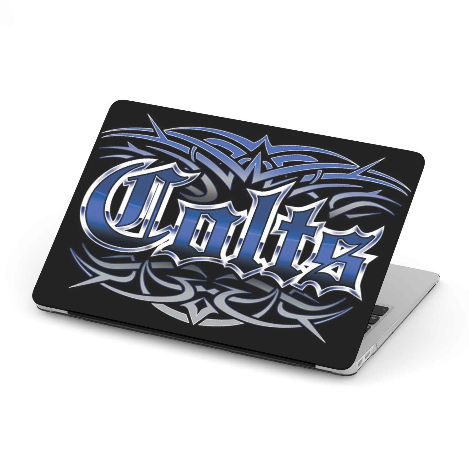 Colts Team Custom MacBook Case by Woody Signs Co. - Handmade Crafted Unique Wooden Creative