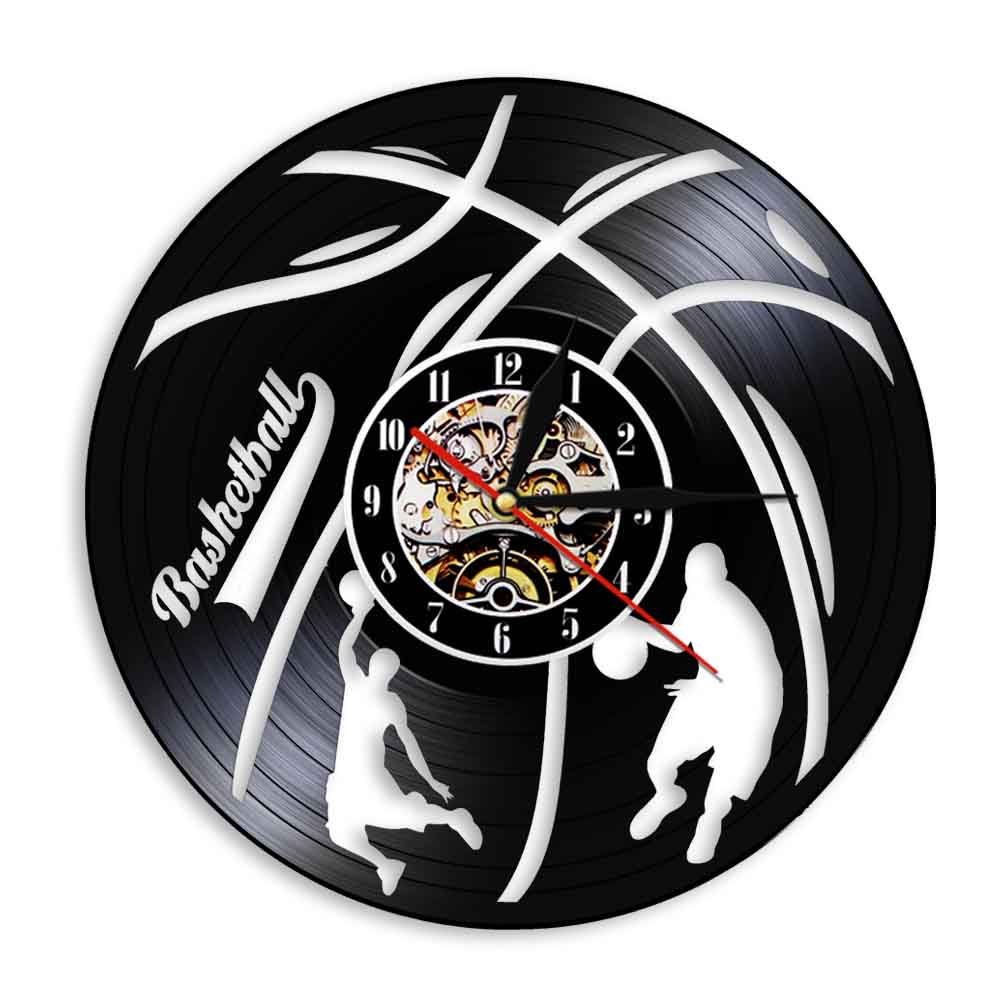 Basketball Sports Handmade Wall Art Decor Clocks Basketball Player Vinyl Record Wall Clock Gift For Basketball Fans by Woody Signs Co. - Handmade Crafted Unique Wooden Creative