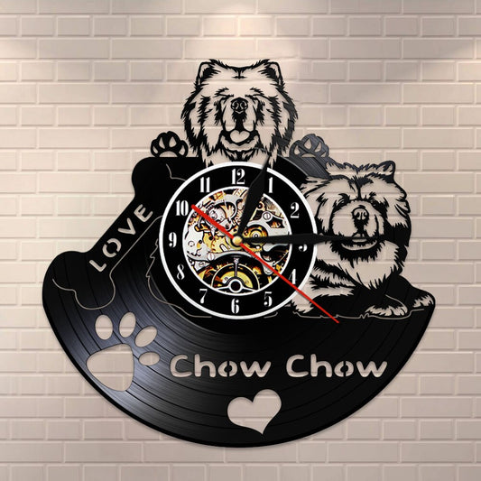 Chow Chow Fall in Love Vintage Vinyl Record Wall Clock Songshi Quan Chowdren LP Record   Dog Breed Gifts For Dog Owner by Woody Signs Co. - Handmade Crafted Unique Wooden Creative