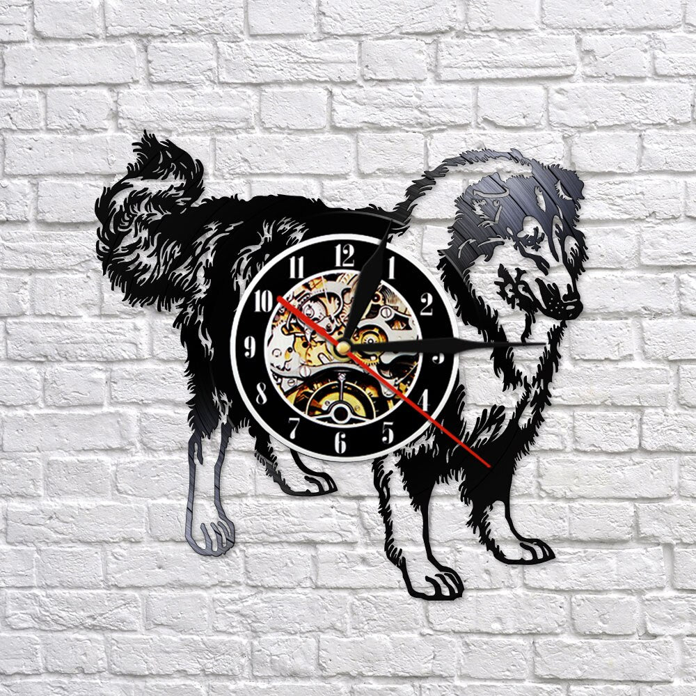 Schnauzer Dog Breed  Rough Collie Club Vinyl Record Wall Clock Puppy Animal Hound Pet Store   Clock by Woody Signs Co. - Handmade Crafted Unique Wooden Creative