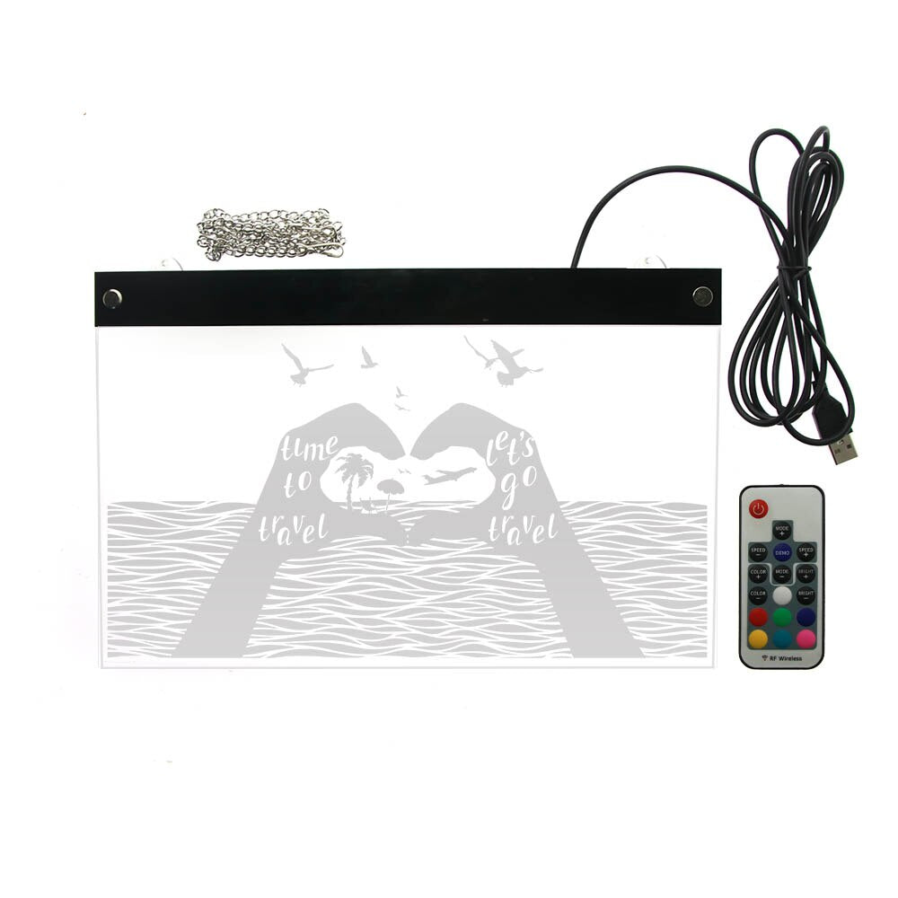 Time To Travel LED Neon Wall Sign Inspirational  Tourist Bureau  Vacation Home Bar Lighting Sign Travel by Woody Signs Co. - Handmade Crafted Unique Wooden Creative