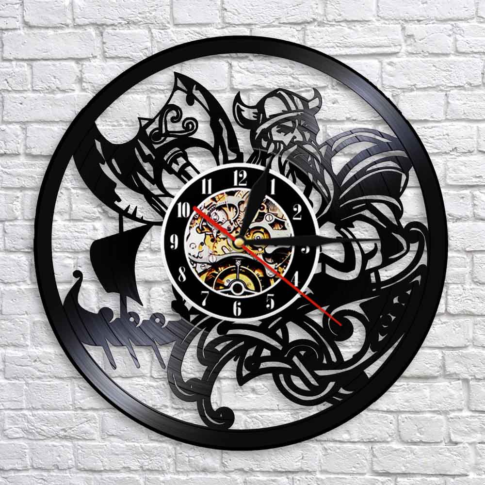 Scandinavian Viking Pray Odin Asgard Valhalla Medieval Viking Wall Clock Thor Ragnarok Nordic Runes Nordland Axe Wall Clock by Woody Signs Co. - Handmade Crafted Unique Wooden Creative