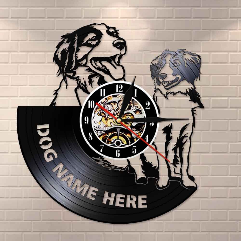 Kooikerhondje Wall Clock Custom Dog Name Vinyl Record Clock Nederlands Dog Breed  Small Cager Dog Kooiker Clock by Woody Signs Co. - Handmade Crafted Unique Wooden Creative