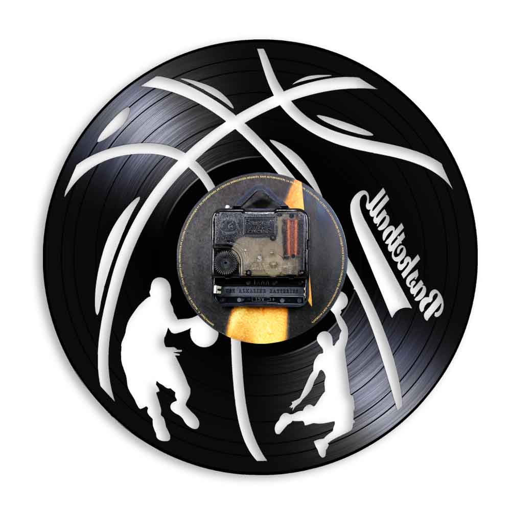 Basketball Sports Handmade Wall Art Decor Clocks Basketball Player Vinyl Record Wall Clock Gift For Basketball Fans by Woody Signs Co. - Handmade Crafted Unique Wooden Creative