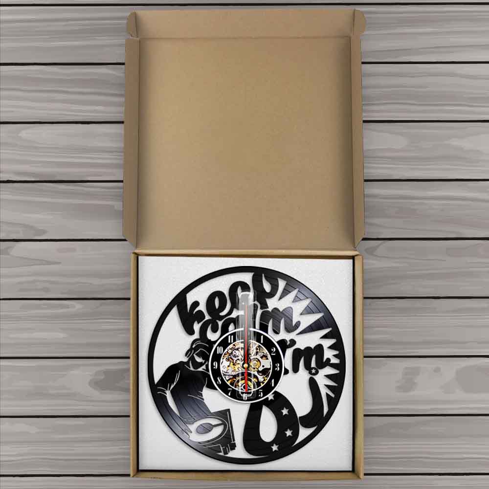 DJ Quote  Keep Calm I'M DJ  Wall Clock Rock n Roll Music Lovers Vinyl Record Wall Clock  Clock by Woody Signs Co. - Handmade Crafted Unique Wooden Creative