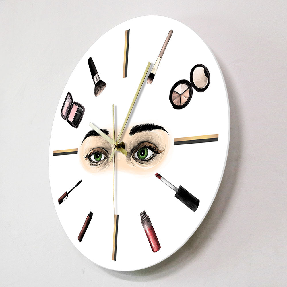 Lash Makeup Tools Beauty Salon Lash Extensions Print Wall Clock Lash Logo Beauty Room Advertising Decor Lashes Technician Gift by Woody Signs Co. - Handmade Crafted Unique Wooden Creative