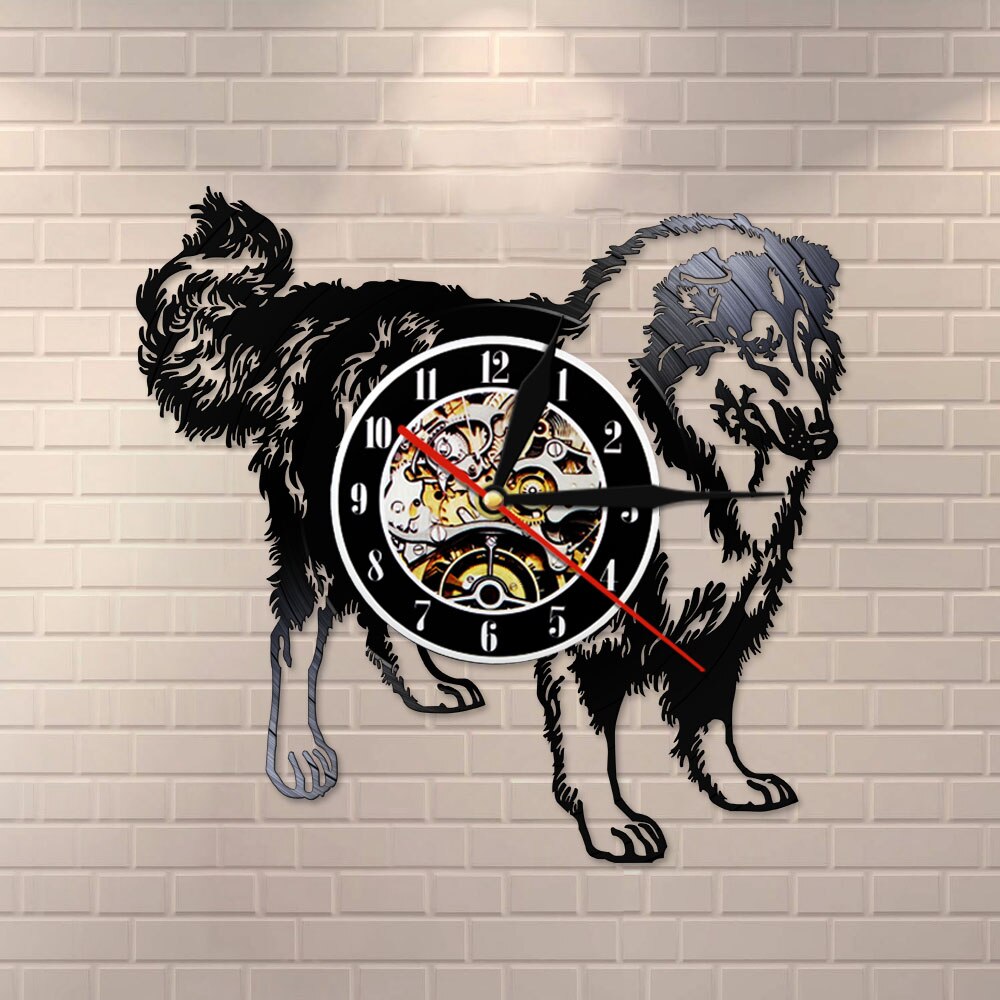 Schnauzer Dog Breed  Rough Collie Club Vinyl Record Wall Clock Puppy Animal Hound Pet Store   Clock by Woody Signs Co. - Handmade Crafted Unique Wooden Creative