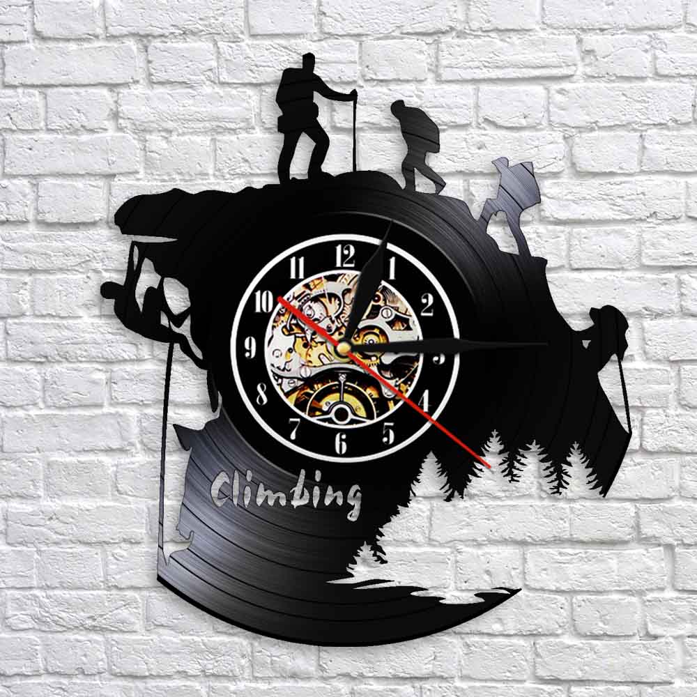 Extreme Adventure Rocking Climbing Wall Clock Climb That Mountain Vinyl Record Wall Clock Climbers Gift Inspirational by Woody Signs Co. - Handmade Crafted Unique Wooden Creative