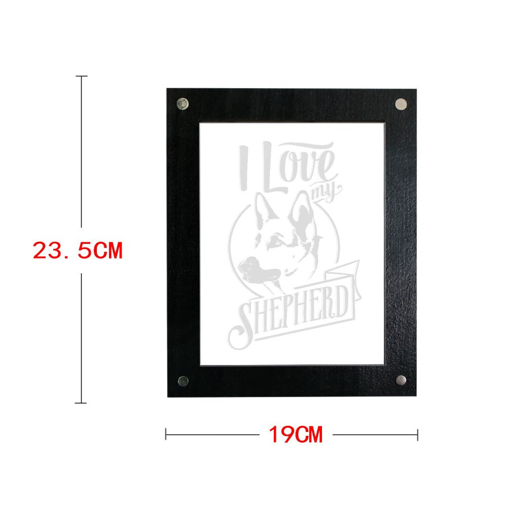 I Love My Shepherd Dog Pet Owners Bedroom  Sign Lights Custom LED Wooden Photo Picture Frame  Sleepy Light by Woody Signs Co. - Handmade Crafted Unique Wooden Creative
