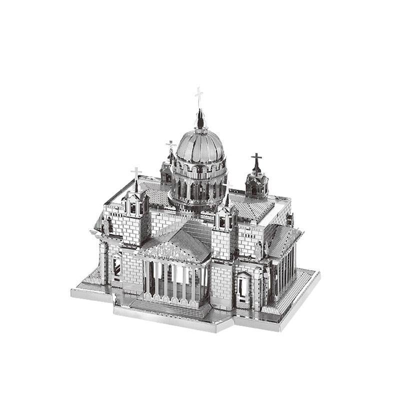 3D Metal model kit Issakiv Cathedral Building  Model DIY 3D by Woody Signs Co. - Handmade Crafted Unique Wooden Creative