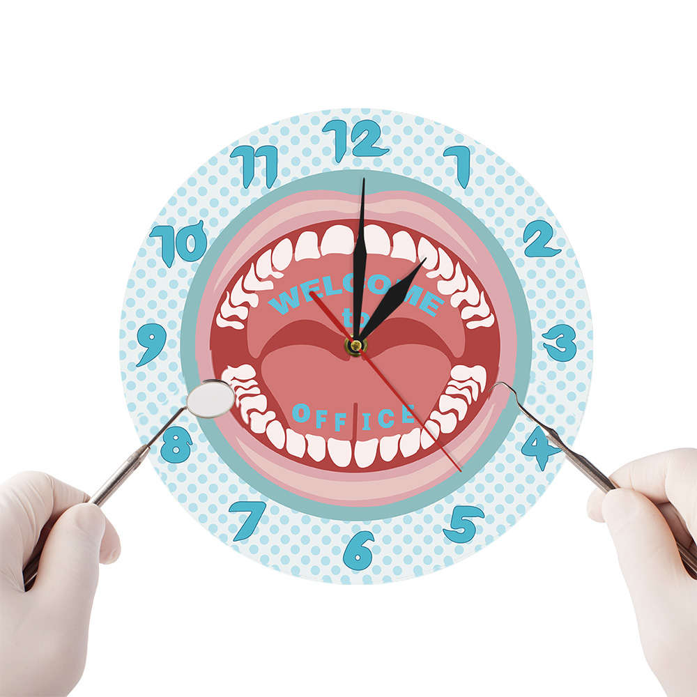 Your Name Dentist Wall Clock Custom Dentist Name Hygienist Sign Teeth Wall Clock Dental Clinic Dentistry by Woody Signs Co. - Handmade Crafted Unique Wooden Creative