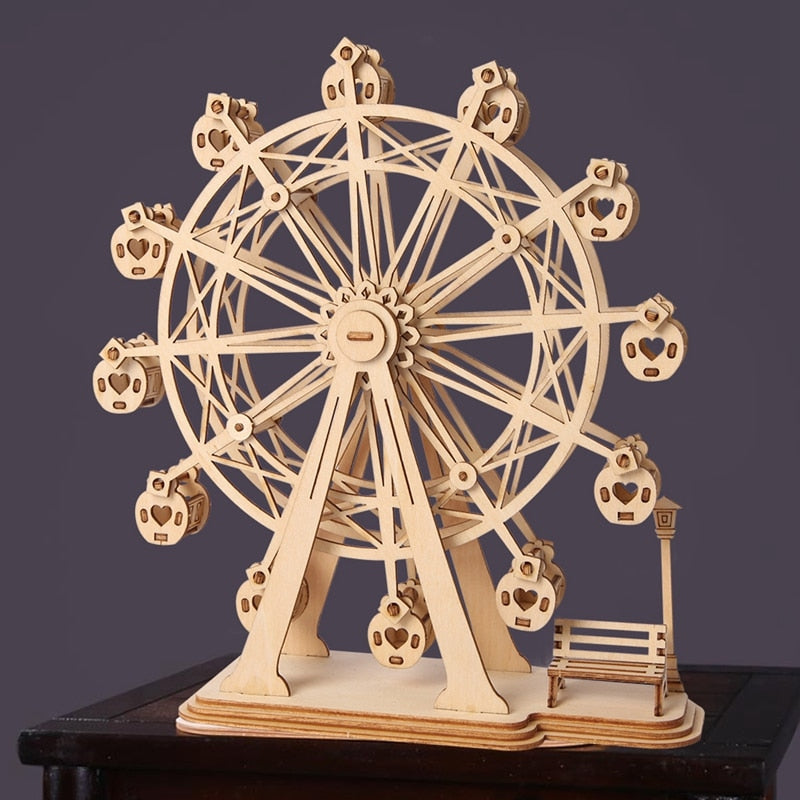 DIY 3D Laser Cutting Wooden Ferris Wheel Puzzle Game Gift for  Kids  Popular  TG401 by Woody Signs Co. - Handmade Crafted Unique Wooden Creative