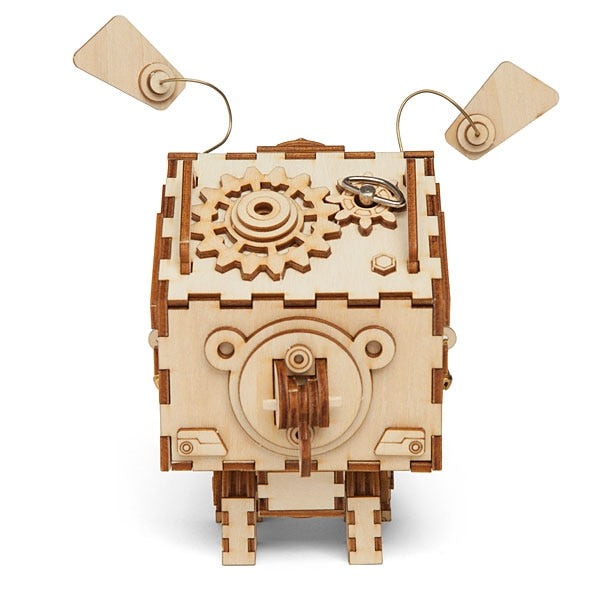 3D Puzzle DIY Movement Wooden dogs Model toys for Children girl boys brain training Music Box Seymour AM480 by Woody Signs Co. - Handmade Crafted Unique Wooden Creative