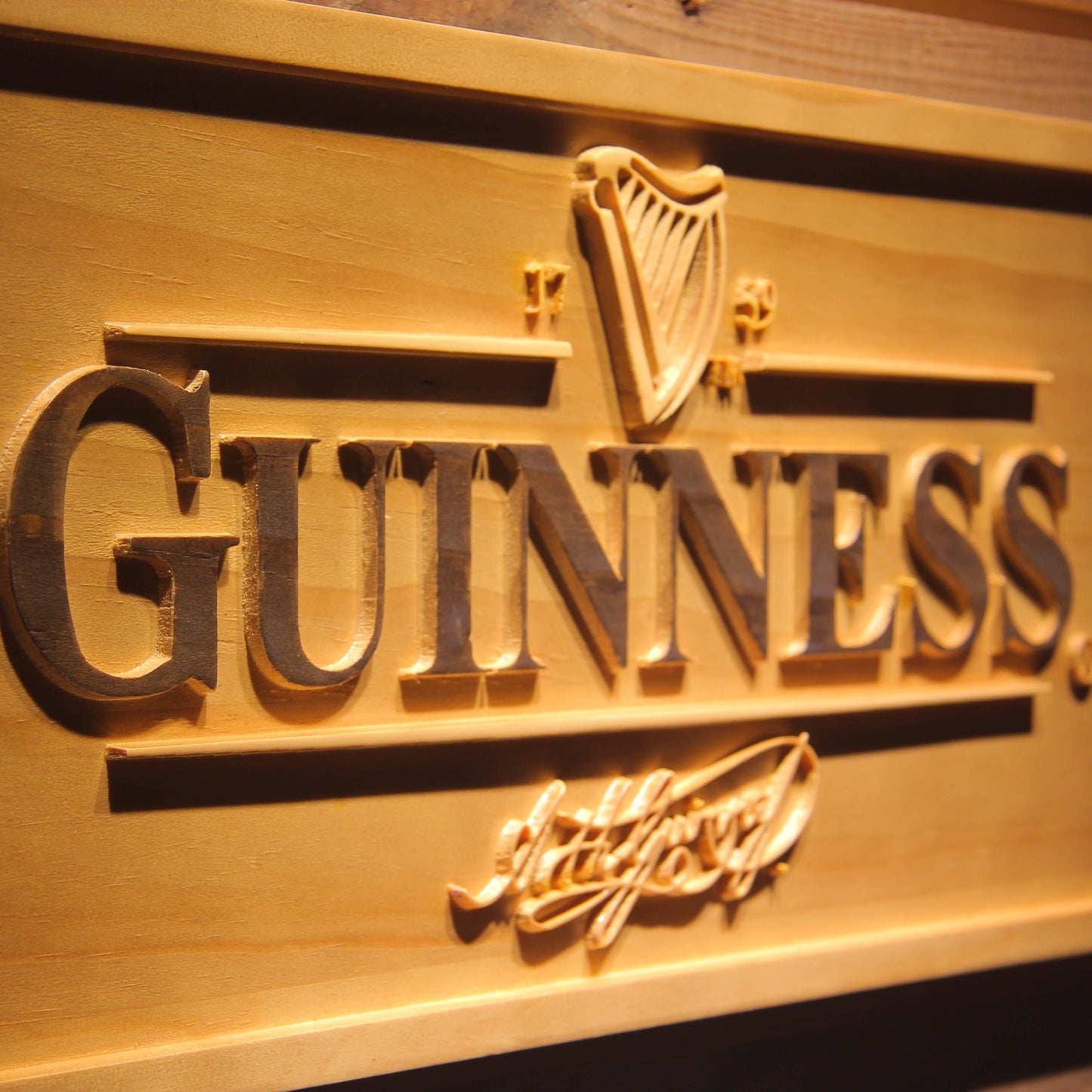 GUINNESS Ale  3D Wooden Signs by Woody Signs Co. - Handmade Crafted Unique Wooden Creative