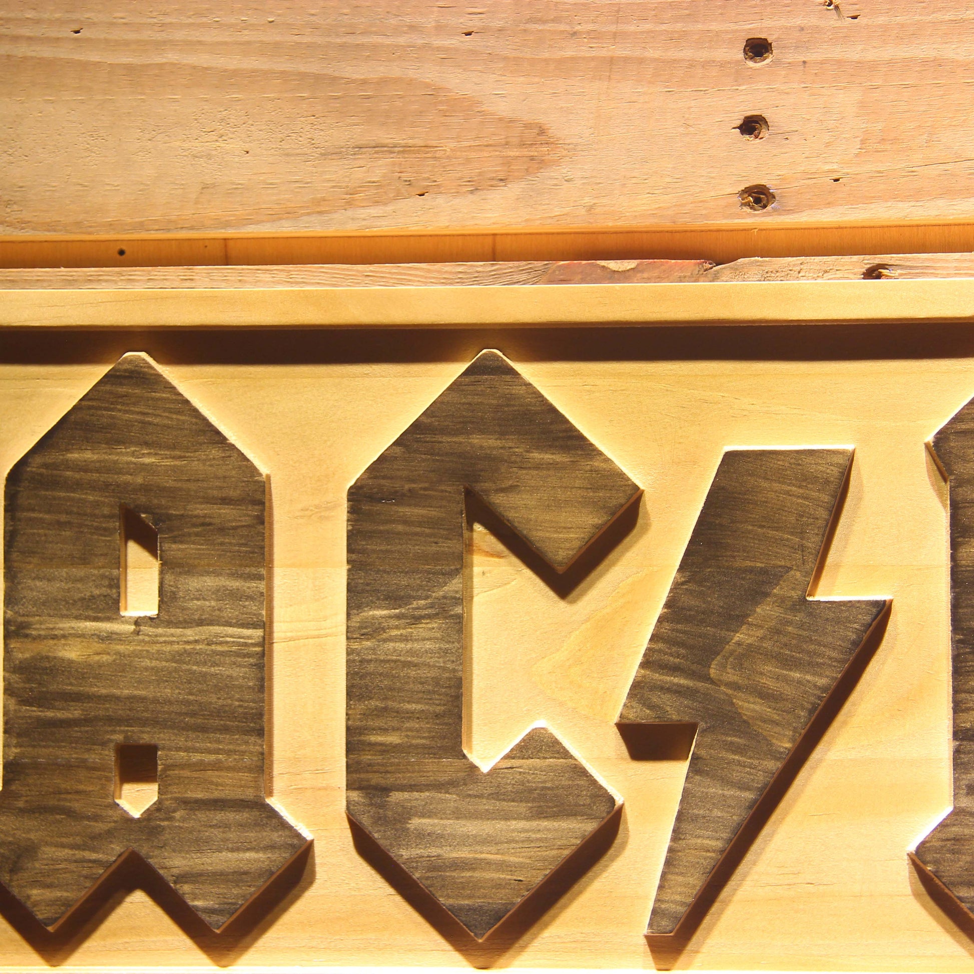 ACDC AC/CD Band  3D Wooden Bar Signs by Woody Signs Co. - Handmade Crafted Unique Wooden Creative