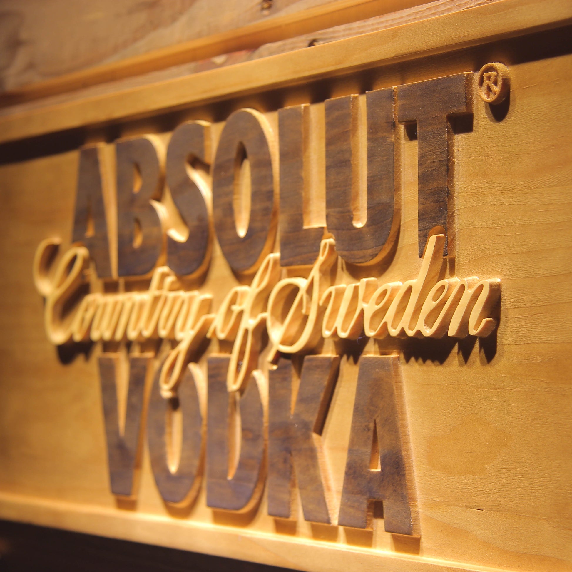 Absolut Vodka 3D Wooden Signs by Woody Signs Co. - Handmade Crafted Unique Wooden Creative