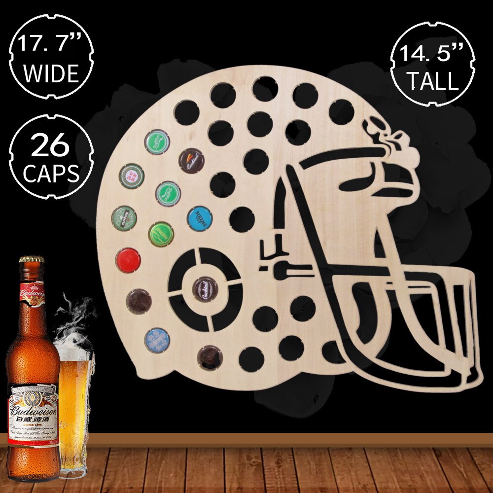 Creative Wall Mounted Wooden Map Football Helmet  Cap Map Design  Cap Holder Novelty  Cap by Woody Signs Co. - Handmade Crafted Unique Wooden Creative