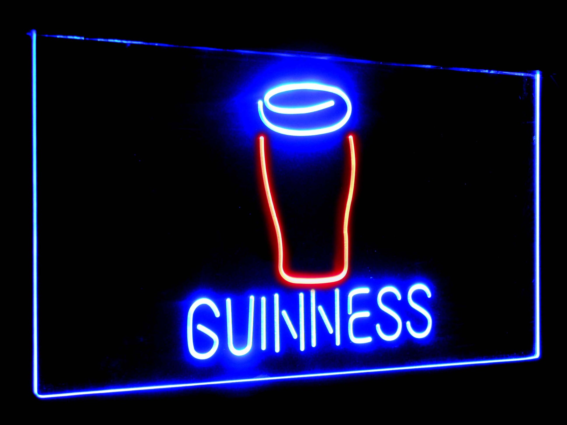 Guinness Glass  on tap Bar Decor Dual Color Led Neon Light Signs st6-a2045 by Woody Signs Co. - Handmade Crafted Unique Wooden Creative